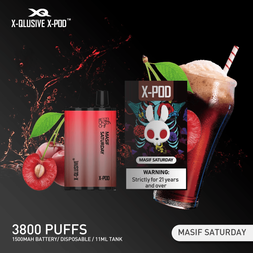 X - QLUSIVE X - POD MASIF SATURDAY (Cherry Cola Ice) - 3800 PUFFS — buy online Australia | Buy Vape Online