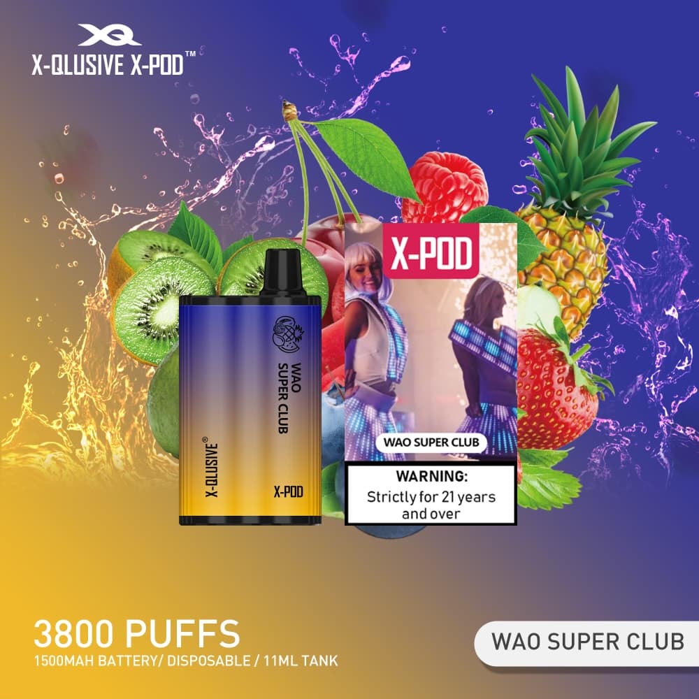 X - QLUSIVE X - POD WAO SUPER CLUB (Mixed Fruits Ice) - 3800 PUFFS — buy online Australia | Buy Vape Online